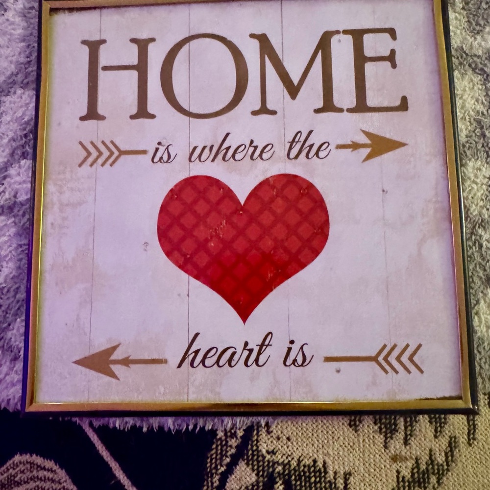 Gold and Red Heart Wall Decor